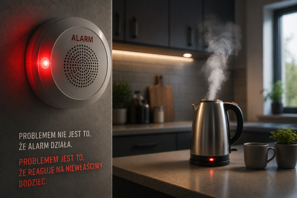 alarm reagujący na niewłaściwy bodziec